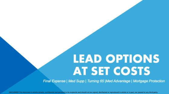 Lead Options at Set Costs