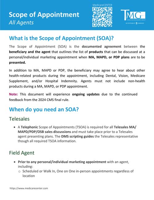 Scope of Appointment FAQs Tidewater VIP Portal